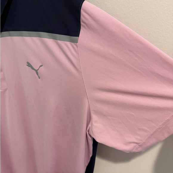 PUMA BONDED COLORBLOCK GOLF POLO NAVY PINK SZ LARGE - Picture 6 of 14